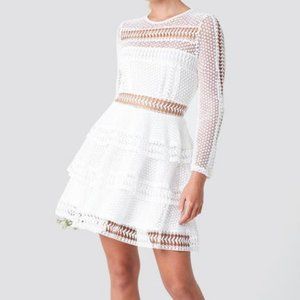 Begin Again White Tiered Crochet Lace Dress